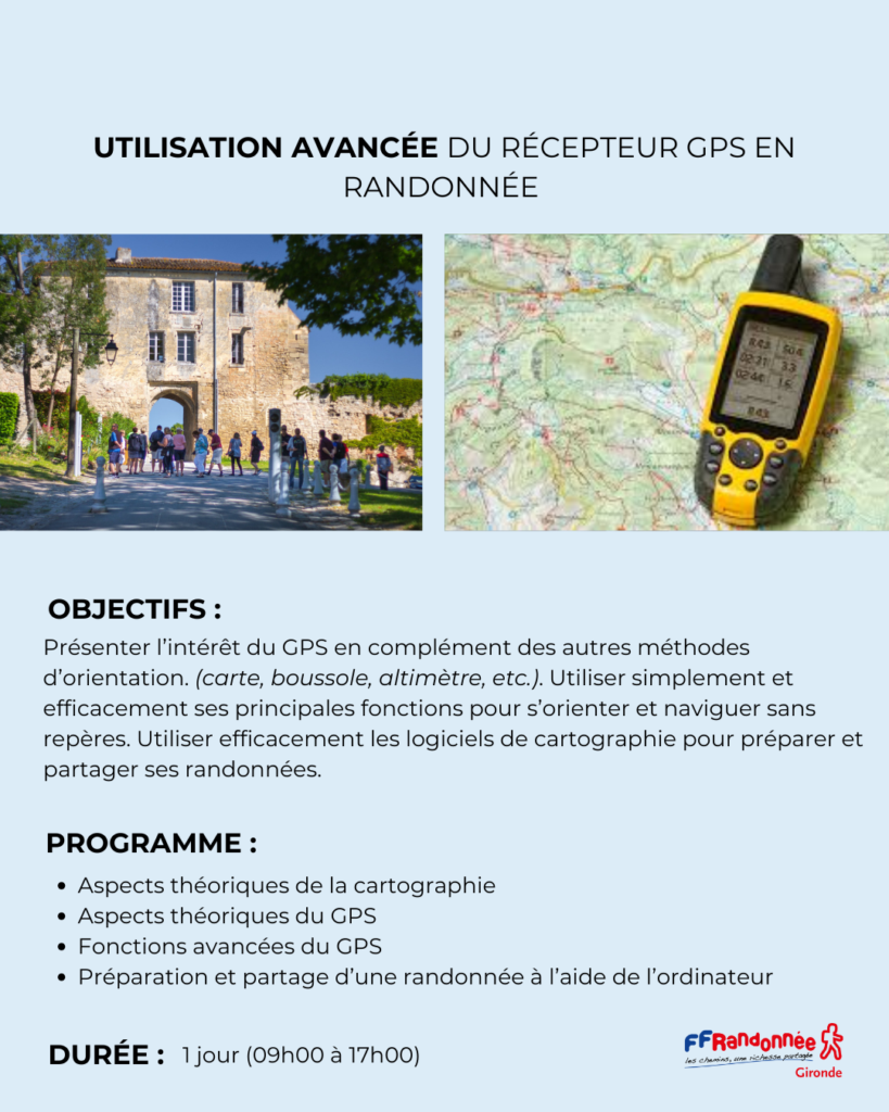 utilisation avancée du récepteur gps en randonnée